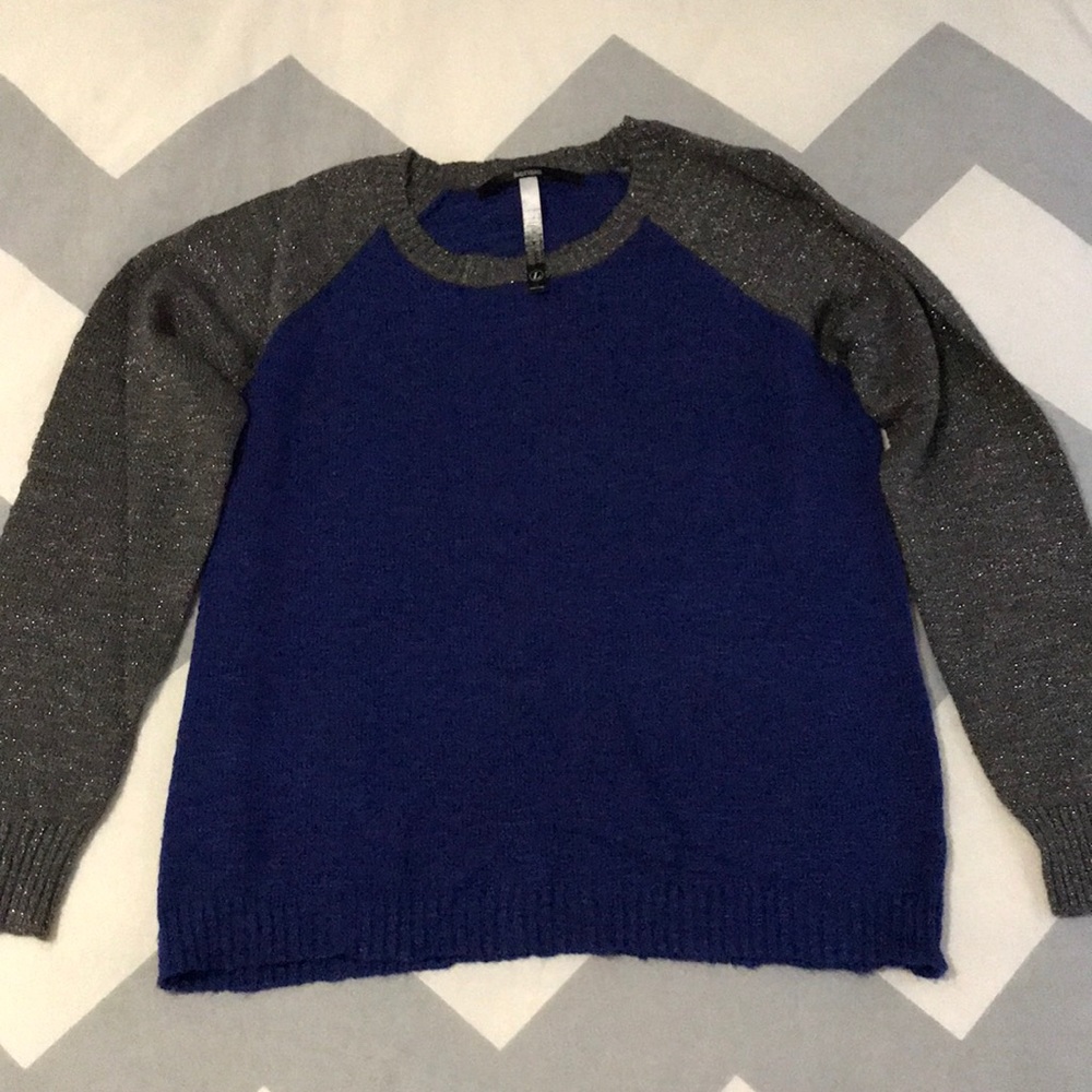 Kensie Blue/Grey Raglan Slub Sweater